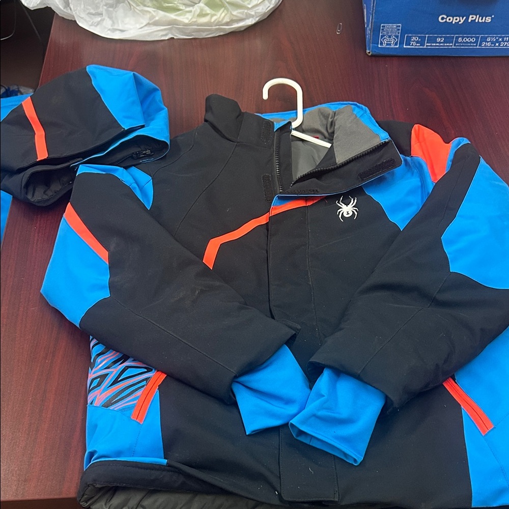 Spyder Black and Blue Jacket with Red Highlights